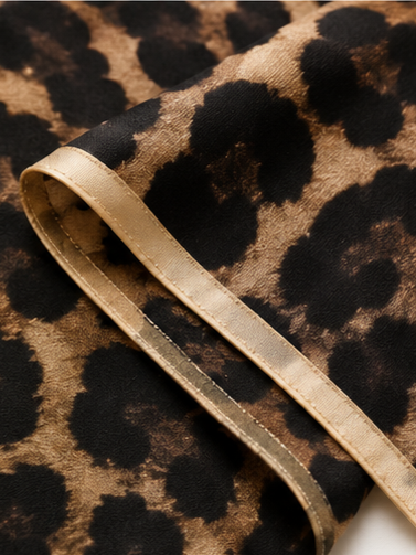 N&N Leopard Chiffon Veil with Gold Trim